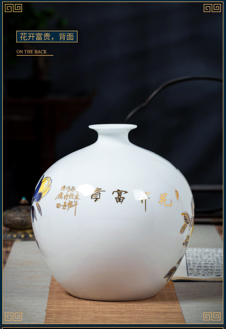 Jingdezhen ceramic vase light key-2 luxury furnishing articles by hand - made paint the living room of Chinese style household rich ancient frame porch decoration