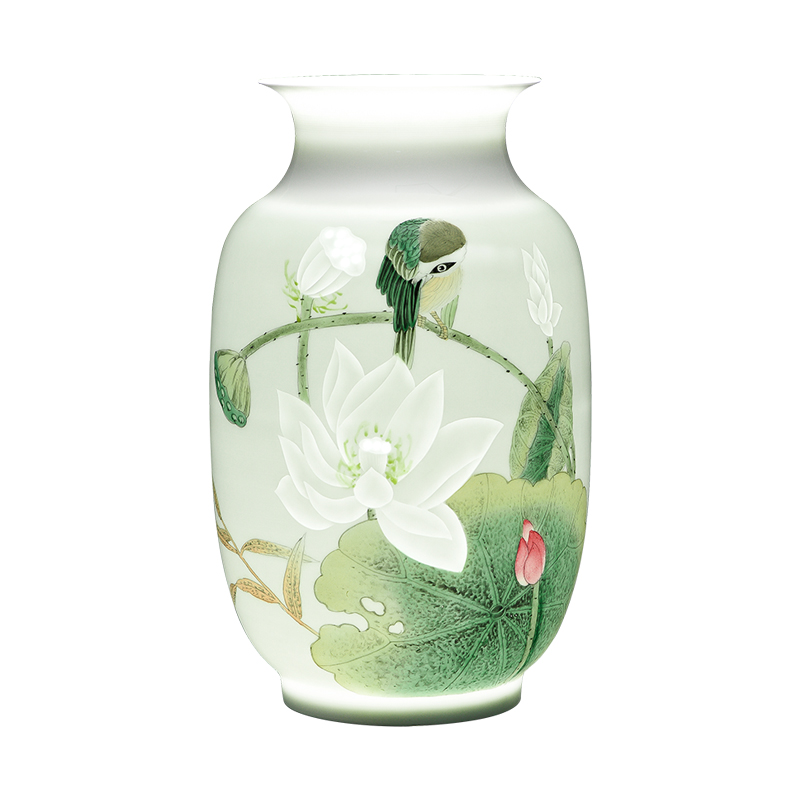 The Master of jingdezhen ceramic vase hand - made lotus famille rose porcelain sitting room TV ark, rich ancient frame study ornaments