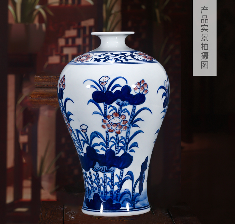 Jingdezhen porcelain imitation qianlong hand - made ceramics lotus Chinese vases, flower arranging rich ancient frame Angle of what adornment