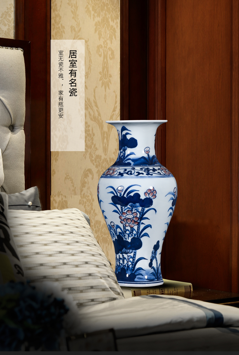 Jingdezhen porcelain imitation qianlong hand - made ceramics lotus Chinese vases, flower arranging rich ancient frame Angle of what adornment