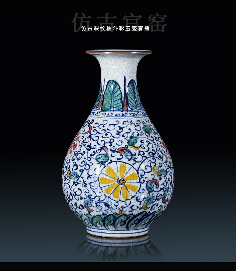 Jingdezhen ceramics pomegranate bottles of hand draw archaize up furnishing articles of Chinese blue and white porcelain vases, flower arrangement sitting room adornment