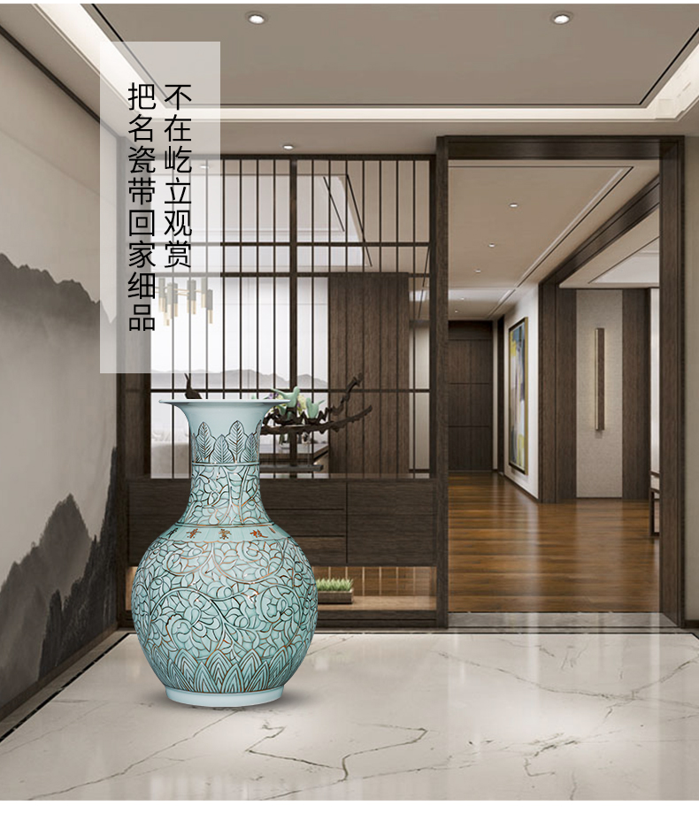 Jingdezhen ceramics hand - made paint design Chinese style porch place big vase flower arrangement home sitting room adornment