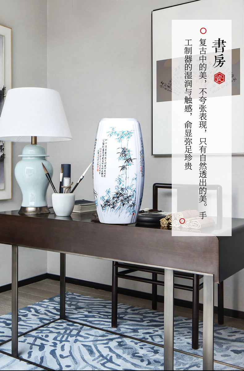 Jingdezhen ceramics rich ancient frame floret bottle of flower arranging dried flowers lucky bamboo Chinese style home sitting room adornment is placed