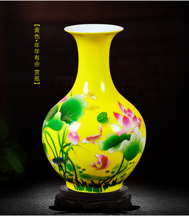 Jingdezhen ceramics powder enamel floret bottle of flower arranging dried flowers home sitting room rich ancient frame TV ark adornment small place