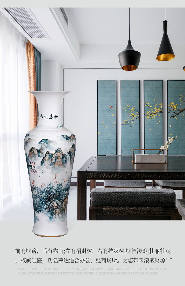 Jingdezhen ceramics hand - made scenery figure sitting room adornment is placed for the opening of large vase tuba is 1.2 meters