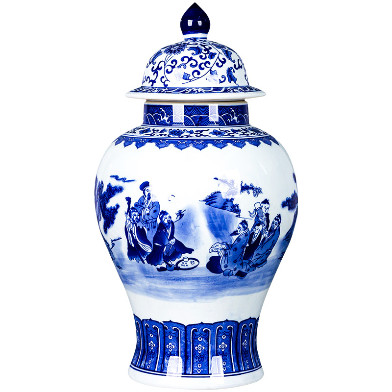 Jingdezhen ceramics new Chinese blue and white porcelain vase is placed large flower arranging archaize sitting room adornment general tank
