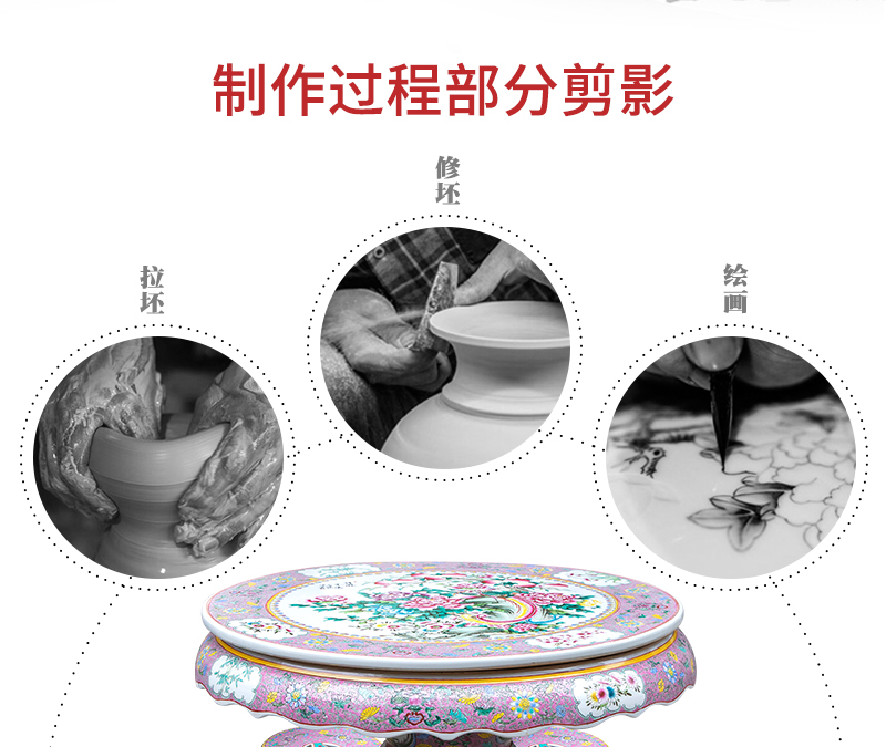 Jingdezhen hand - made pastel antique imitation qianlong year ceramic table and who suit is suing garden villa garden chairs and tables