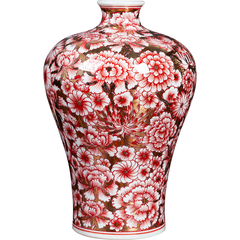 Jingdezhen ceramics vase flower, mei flower arranging bottles of antique Chinese style living room household adornment rich ancient frame furnishing articles