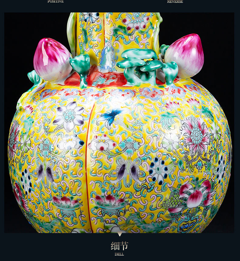 Jingdezhen ceramic vase restoring ancient ways furnishing articles of Chinese style hand draw five peach offered rich ancient frame decoration life of home sitting room tea table