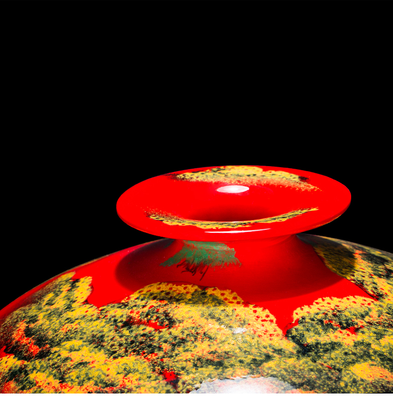 Jingdezhen ceramics China red bottle gourd of large vase sitting room adornment is placed large extra large