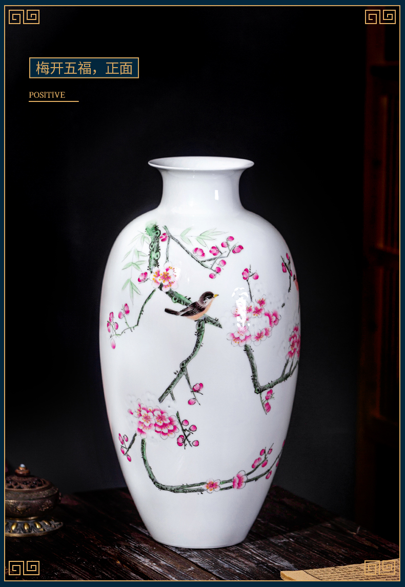 Jingdezhen ceramic vase penjing masters of new Chinese style rich ancient frame hand - made thin foetus household the sitting room porch decoration