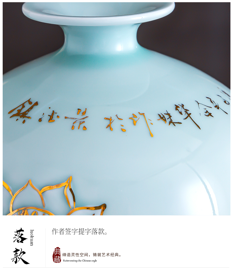 Jingdezhen ceramic vase furnishing articles household act the role ofing is tasted Chinese contracted wine sitting room rich ancient frame masters hand paint