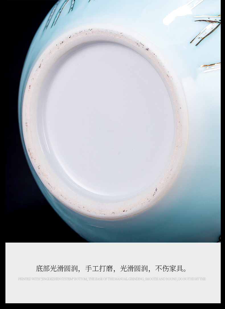 The Master of jingdezhen ceramics shadow hand the see colour blue vase household of Chinese style living room gourd bottle act the role ofing is tasted furnishing articles