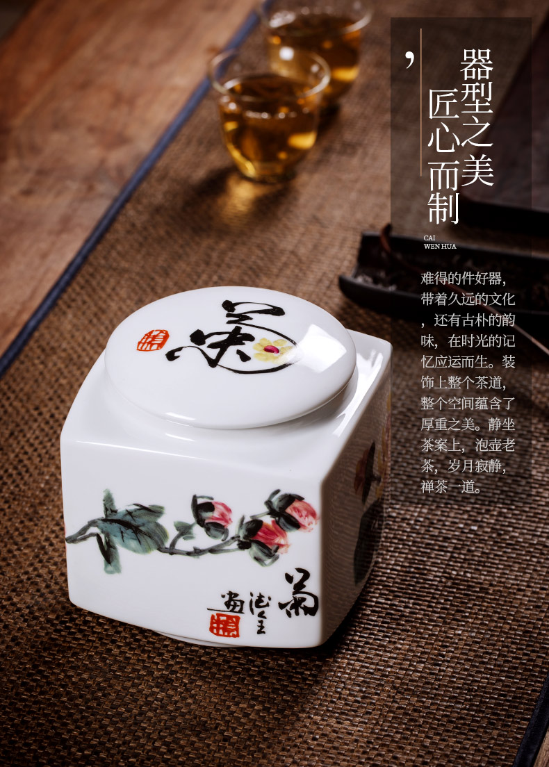 Jingdezhen ceramic tea pot seal pot small home sitting room office Chinese famous by patterns by hand