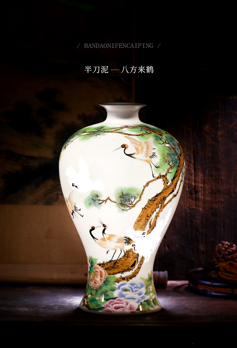 Jingdezhen ceramic vase furnishing articles household act the role ofing is tasted the sitting room of Chinese style restoring ancient ways is rich ancient frame hand - made and exquisite porcelain bottle