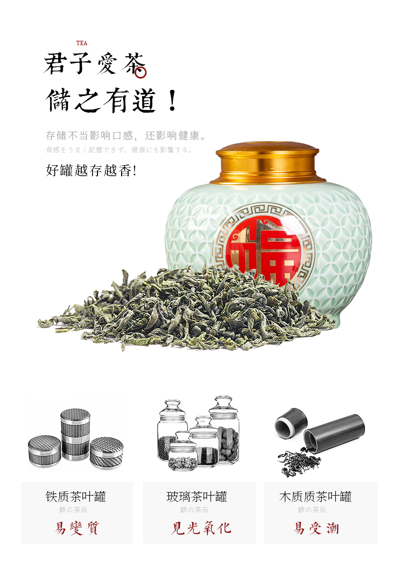 Jingdezhen ceramics powder enamel caddy fixings puer tea pot Chinese style with the cover seal tank storage tank tea