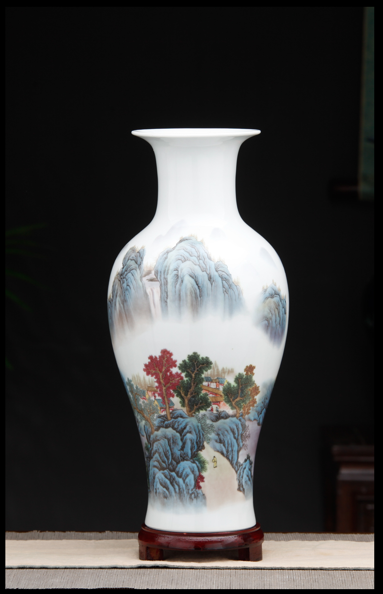 A large blue and white porcelain lucky bamboo vases, flower arranging new Chinese style home sitting room adornment is placed jingdezhen ceramics