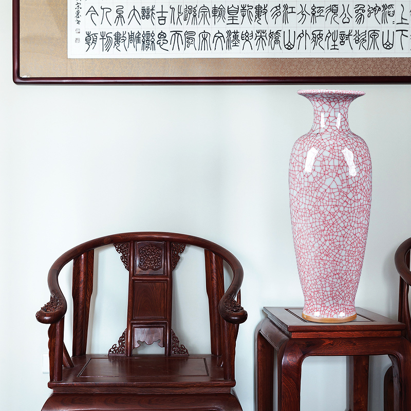 Jingdezhen ceramics vase furnishing articles guanyao open piece of crack Chinese flower arranging archaize home sitting room adornment c6