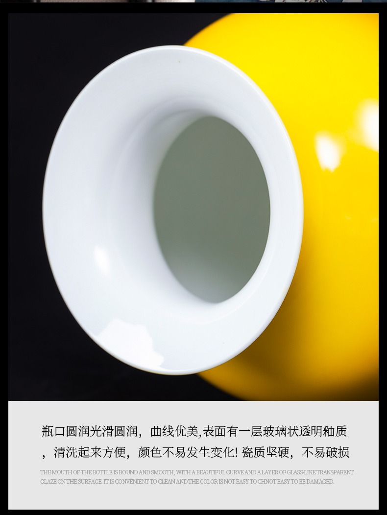 Yellow cb85 jingdezhen ceramics maxim gourd vases home furnishing articles wedding handicraft ornament