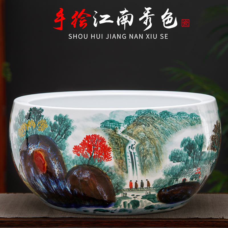 Jingdezhen ceramics hand - made refers to goldfish GangPen basin of a water lily bowl lotus cornucopia large - sized tank