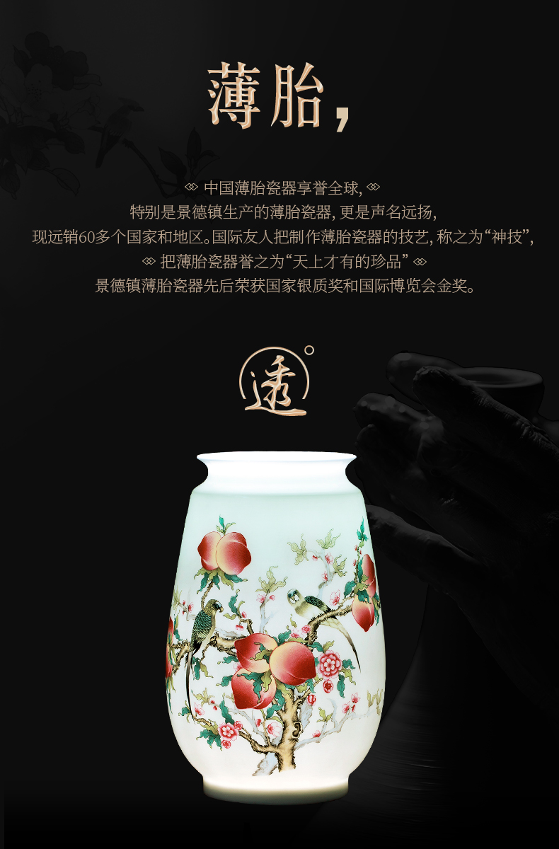 Jingdezhen ceramics dried flowers floret bottle of flower arranging living room TV cabinet rich ancient frame of Chinese style household adornment furnishing articles