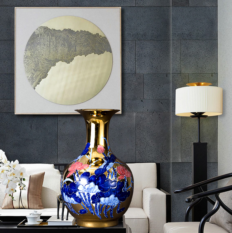 End of jingdezhen ceramic vase furnishing articles of Chinese style restoring ancient ways gold colored enamel years rich ancient frame than sitting room adornment