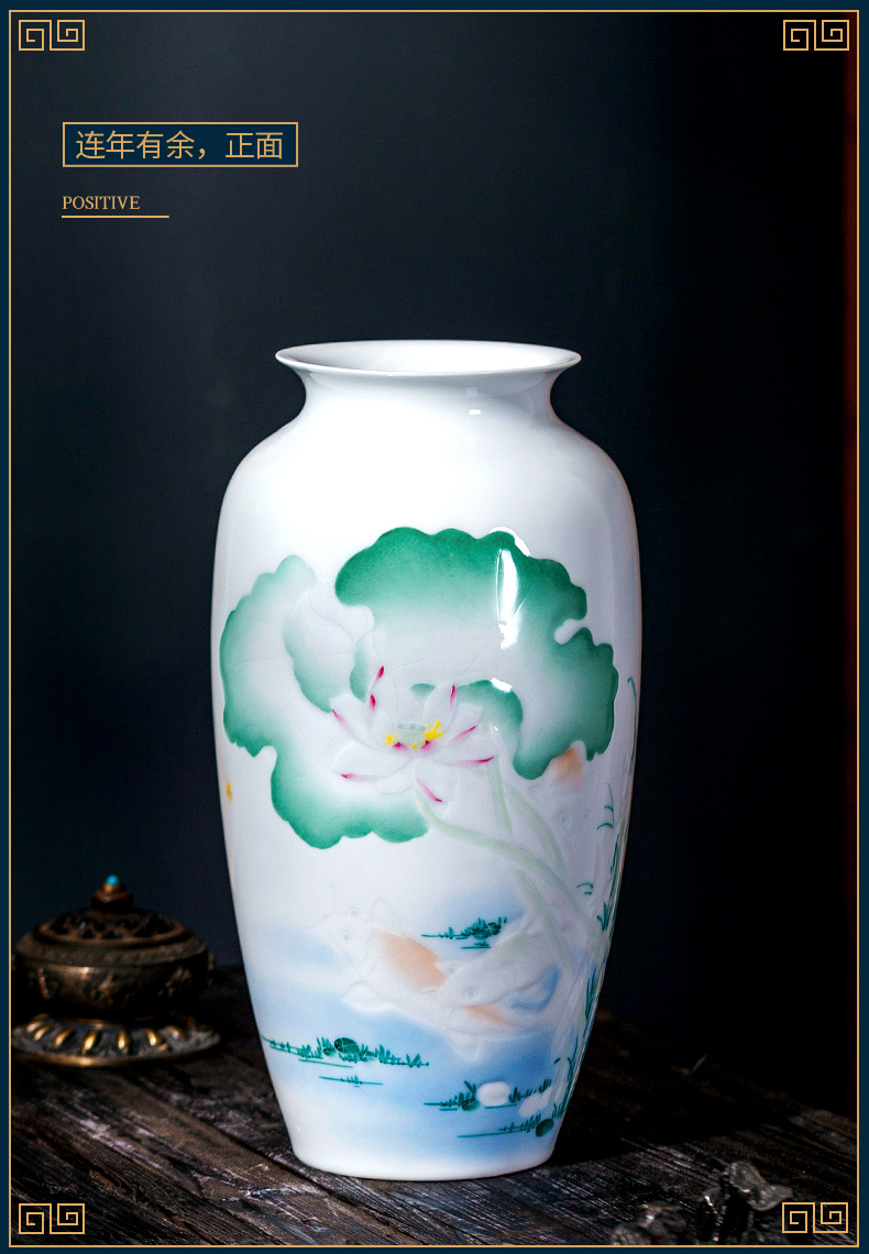 Jingdezhen ceramic vase furnishing articles by hand - made rich ancient frame light the key-2 luxury of new Chinese style household, the sitting room porch decoration