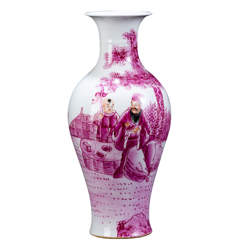 Jingdezhen ceramic vase furnishing articles home sitting room tea table rich ancient frame flower arranging Chinese style restoring ancient ways is hand - made of paint