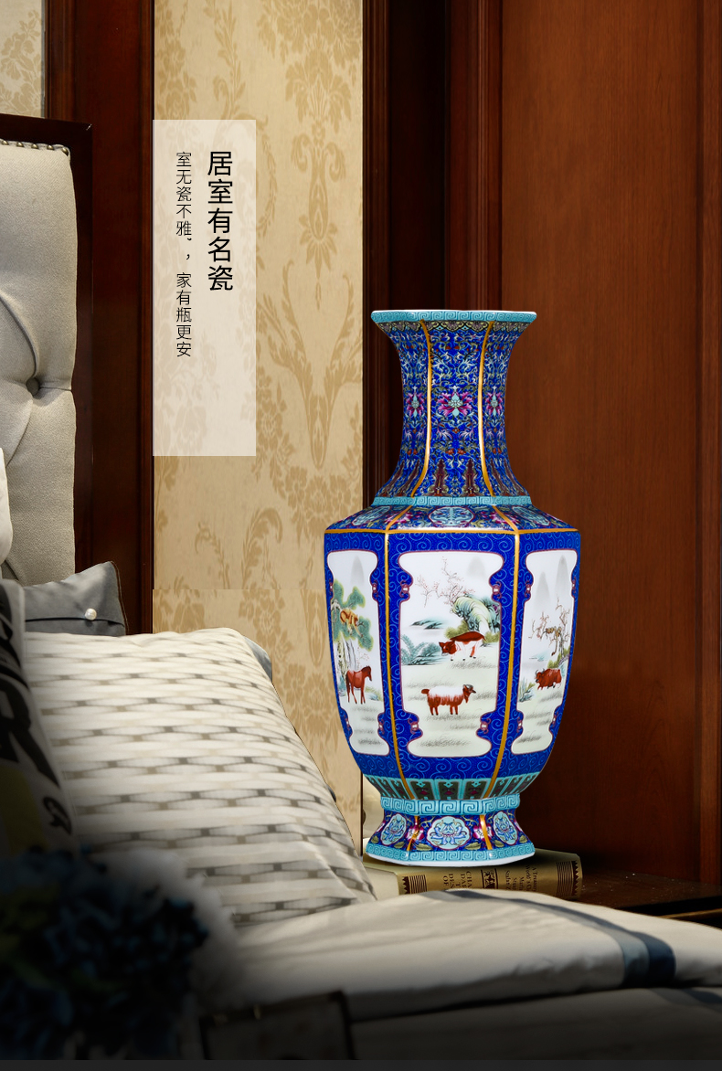 Jingdezhen ceramics floret bottle of flower arranging furnishing articles archaize qianlong Chinese style restoring ancient ways of classical home sitting room adornment