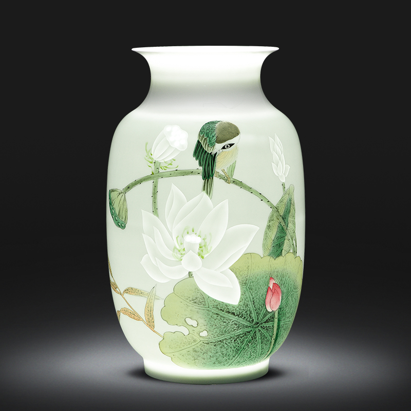 The Master of jingdezhen ceramic vase hand - made lotus famille rose porcelain sitting room TV ark, rich ancient frame study ornaments