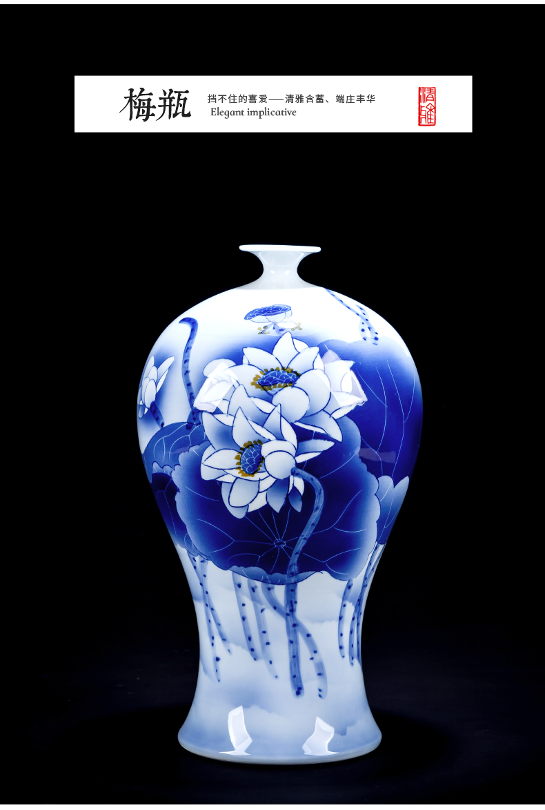 Jingdezhen ceramics hand - made vases pomegranates of blue and white porcelain bottle of new Chinese style household decoration flower arrangement sitting room furnishing articles