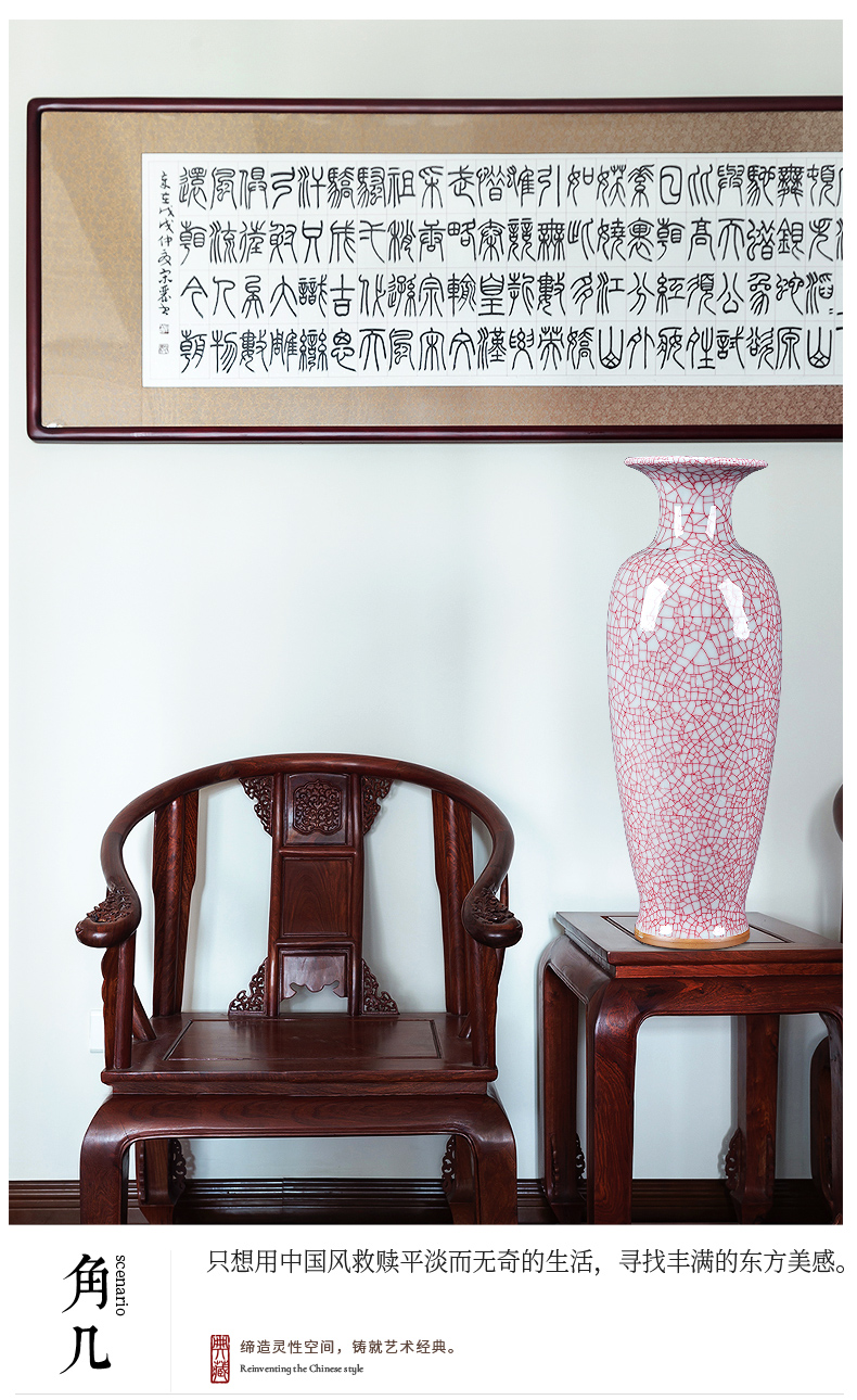 Jingdezhen ceramics vase furnishing articles guanyao open piece of crack Chinese flower arranging archaize home sitting room adornment c6