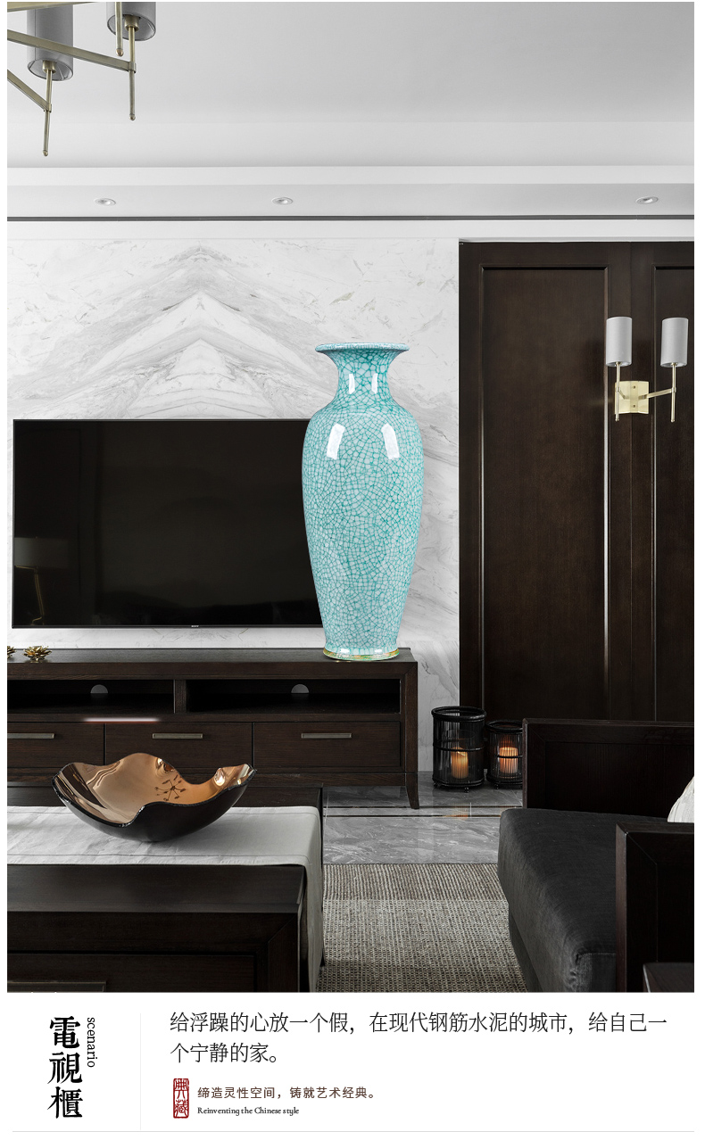 Jingdezhen ceramics vase furnishing articles guanyao open piece of crack Chinese flower arranging archaize home sitting room adornment c6