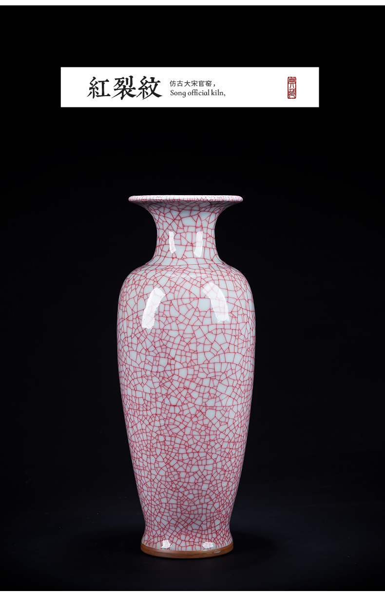 Jingdezhen ceramics vase furnishing articles guanyao open piece of crack Chinese flower arranging archaize home sitting room adornment c6