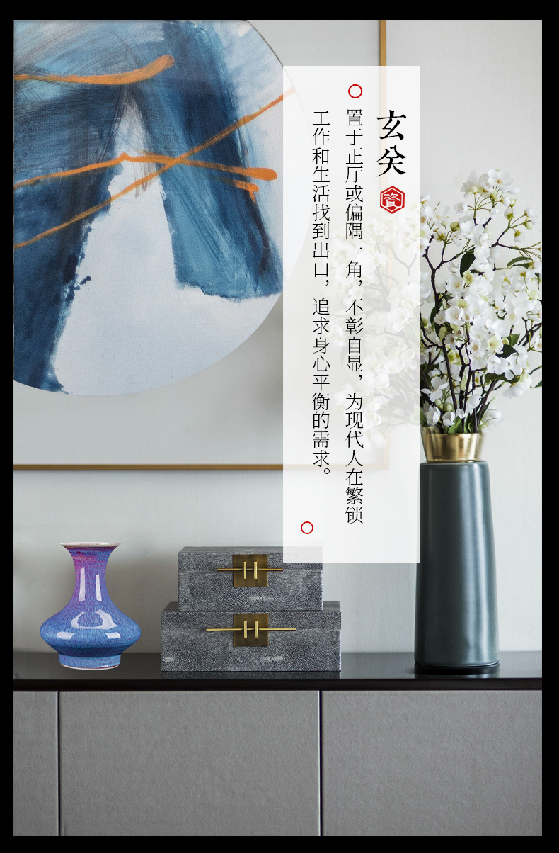 Jingdezhen ceramics floret bottle of Chinese style household living room TV cabinet rich ancient frame decoration crafts are arranging flowers