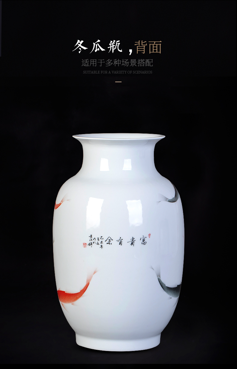 Jingdezhen ceramics Chinese vase household flower arranging the sitting room porch decoration rich ancient frame furnishing articles in successive years