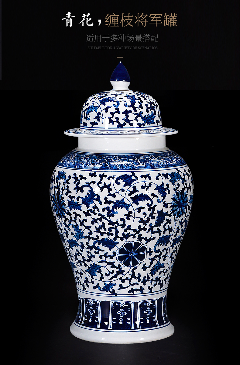 Jingdezhen ceramics hand - made porcelain imitation qianlong year bucket color vases, flower arranging new Chinese style sitting room adornment is placed