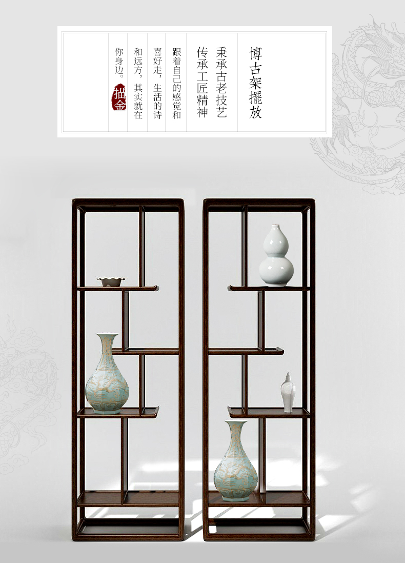 Jingdezhen ceramics, vases, flower arrangement sitting room hand - made paint shadow blue okho spring Chinese style restoring ancient ways is rich ancient frame furnishing articles