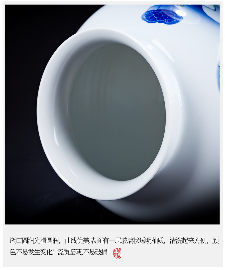 Jingdezhen ceramics hand - made vases pomegranates of blue and white porcelain bottle of new Chinese style household decoration flower arrangement sitting room furnishing articles