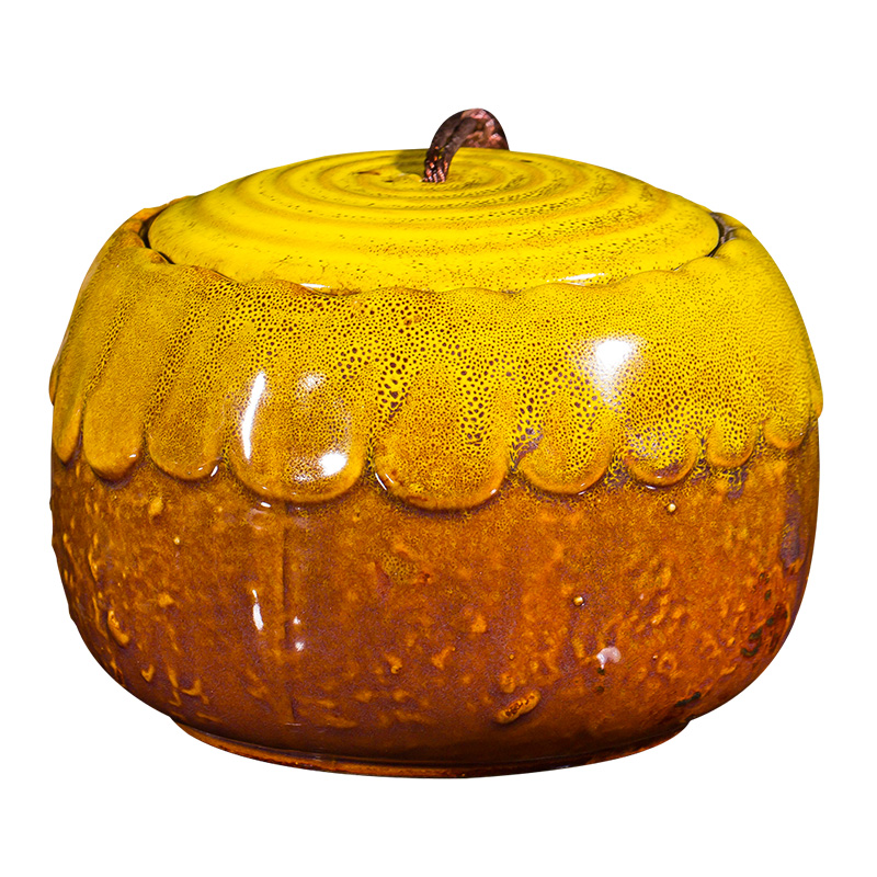Jingdezhen ceramic color glaze sealing caddy fixings household storage jar puer tea with half a catty large promotion