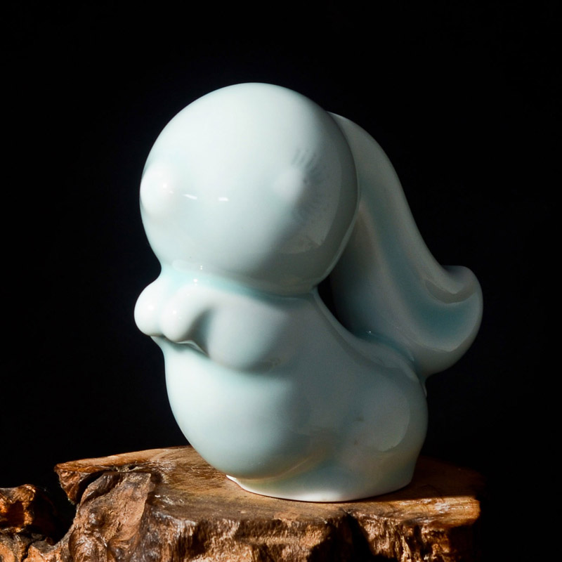 Hc - 028 jingdezhen ceramic furnishing articles, shadow blue moon home sitting room adornment handicraft birthday gift ideas