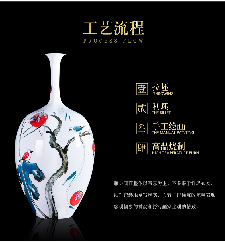 Jingdezhen ceramic masters hand - made the master powder enamel vase flower arranging gall bladder sitting room porch decoration handicraft furnishing articles