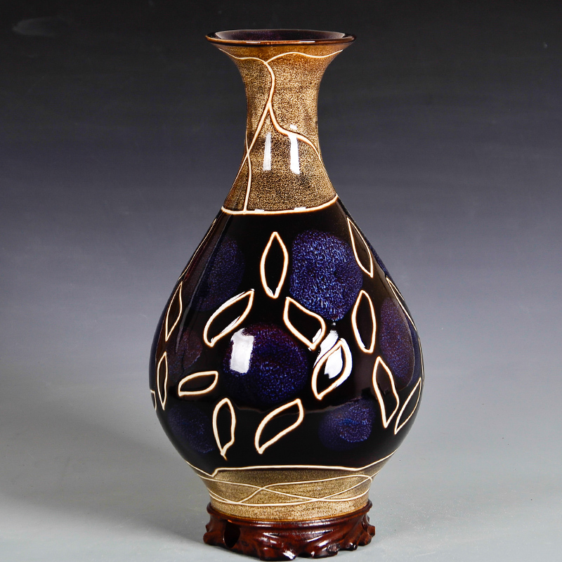 Creative jingdezhen ceramics up vases, flower arranging antique Chinese style classical sitting room adornment rich ancient frame furnishing articles