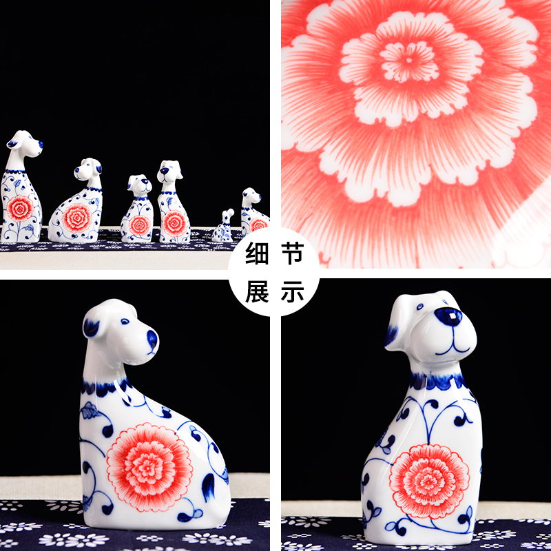 Blue and white porcelain of jingdezhen ceramics animal furnishing articles household act the role ofing is tasted creative living room TV cabinet decoration decoration