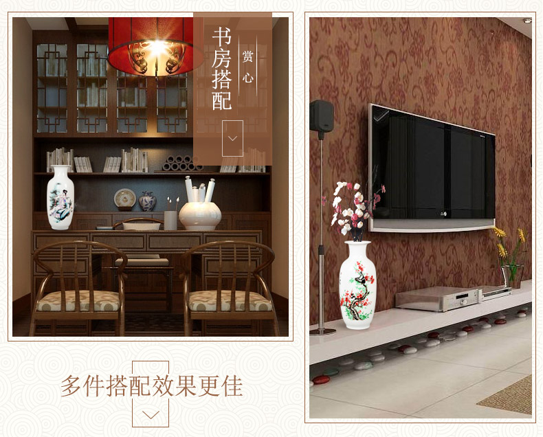 Jingdezhen ceramics large vases, flower arranging is modern new Chinese style household living room TV ark adornment furnishing articles