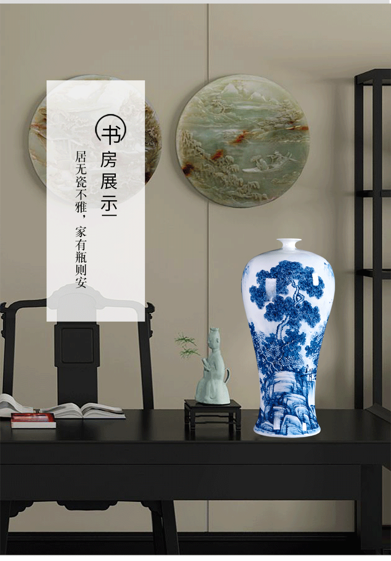 Jingdezhen ceramics famous hand - made flower arranging device of blue and white porcelain vase furnishing articles rich ancient frame sitting room decoration