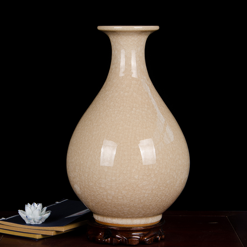Z017 jingdezhen ceramics archaize borneol crackle vase household handicraft furnishing articles apricot flower arranging the living room