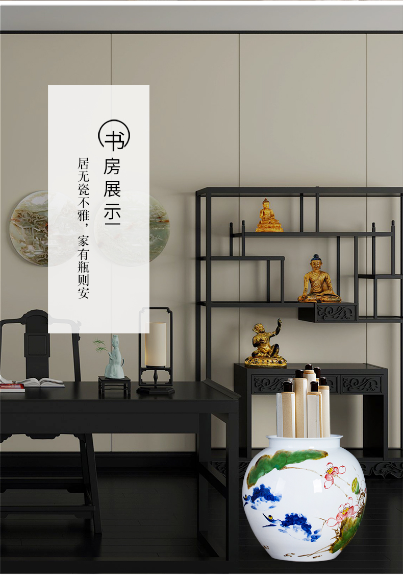 Jingdezhen ceramic powder enamel famous hand - made vases, harmony is the sitting room of Chinese style household rich ancient frame decorative furnishing articles