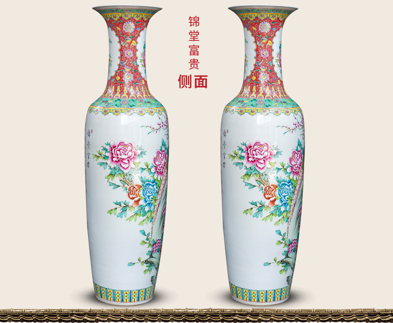 Archaize of jingdezhen ceramics powder enamel of large vases, classical Chinese style living room decorations beside the TV ark, furnishing articles