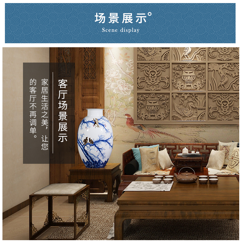 Blue and white porcelain of jingdezhen ceramics famous hand - made vases, vibrant home sitting room adornment is placed gifts